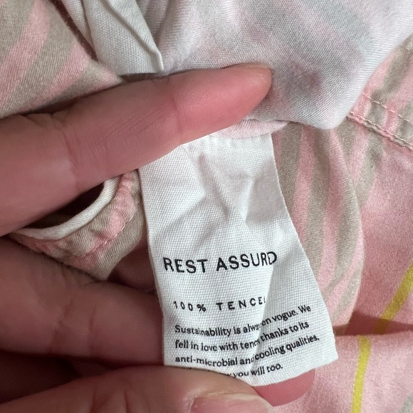 THE SLEEP CODE Striped Pastel Orange Pink Pajama Pants Sz M - Picture 4 of 6